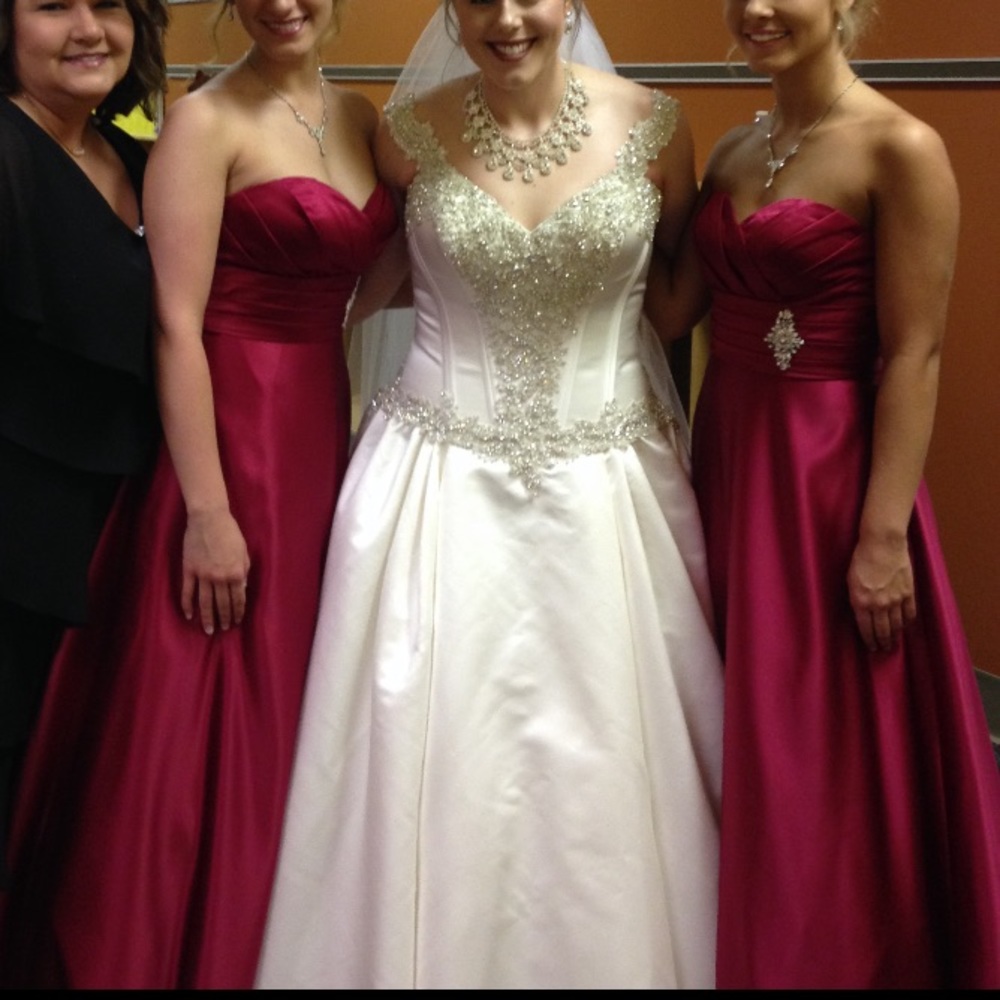 Red Bill Levkoff prom dress